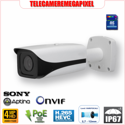 IPC-HFW5431E-Z - Telecamera Dahua - 4 megapixel - lente motorizzata 2,7-12mm - codec H264 - H265